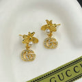 18K GG Flower Diamond Earrings