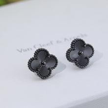 18K Van Cleef & Arpels Vintage Alhambra Black Earrings