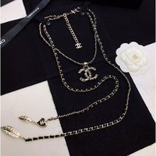 18K CC Long Leather Necklace