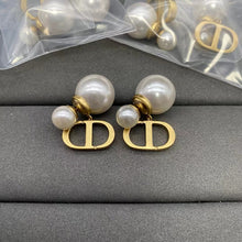 18K Petit CD Pearl Earrings