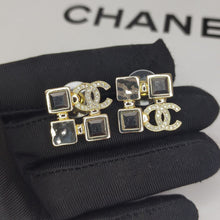 18K CHANEL Black Crystals Earrings