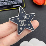 18K CC Star Gold Brooch