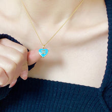 18K CC Blue Heart Necklace