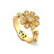 18K Double G Diamond Flower Ring