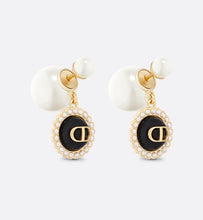 18k Dior CD Black Pearls Earrings