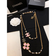 18K CHANEL CC Pink Flowers Necklace