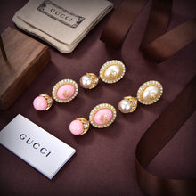 18K Double G Pink Pearls Earrings