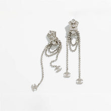 18K CC Tassel Crystal Earrings