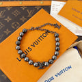 18K Louis Monogram Pearls Black Bracelet