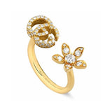 18K GG Flower Diamond Gold Ring