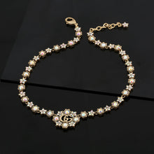 18K Double G Crystals Chain Choker Necklace