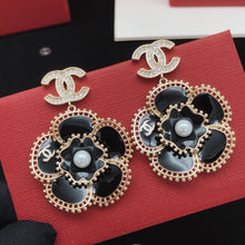 18K CHANEL CC Camellia Diamond Earrings