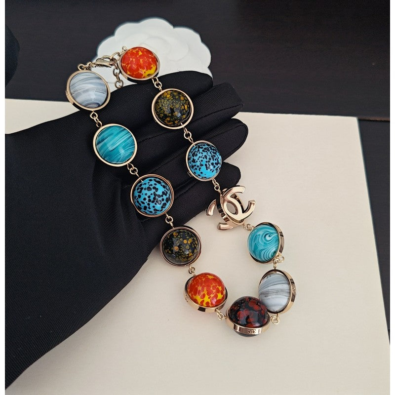 18K CC Color Crystal Gold Bracelet