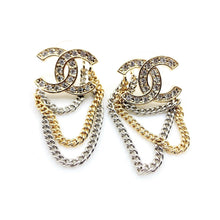 18K CHANEL CC Chain Pendant Earrings