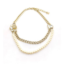 18K CHANEL CC Pearls Crystals Necklace