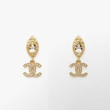 18K CC Crystal Gold Earrings