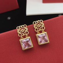 18K Anagram Crystal Earrings