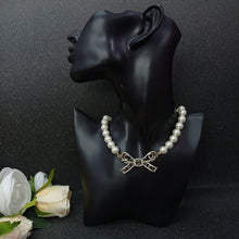 18K CC Bow Pearl Necklace