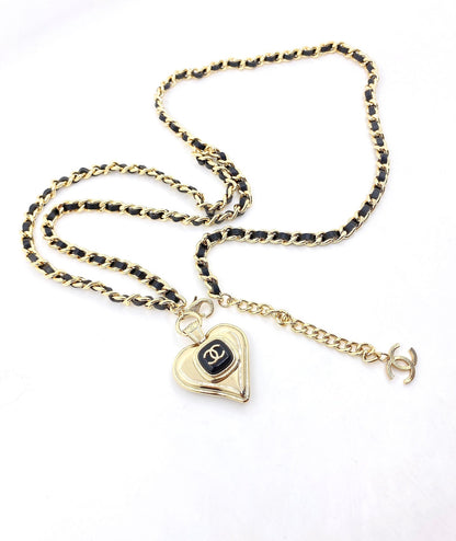 18K CC Heart Pendant Necklace