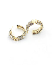 18K CC Crystals Circle Earrings