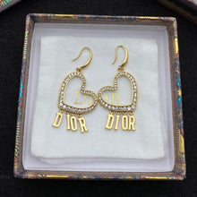 18K Dior Heart Crystal Earrings