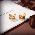 18K BB Red Heart Gold Earrings