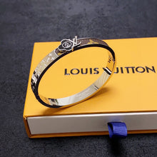 18K Louis Leather Lock Bracelet