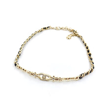 18K CHANEL CC Leather Choker Necklace