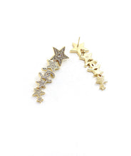 18K CC Star Diamonds Pendant Earrings