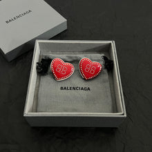 18K Balenciaga Red Heart Earrings