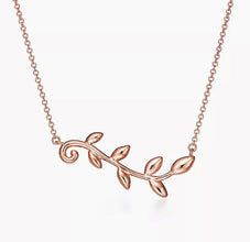 18K T Olive Leaf Vine Pendant Necklace