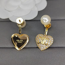 18K Triomphe Diamond Heart Earrings