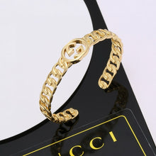 18K Double G Chain Open Bracelet