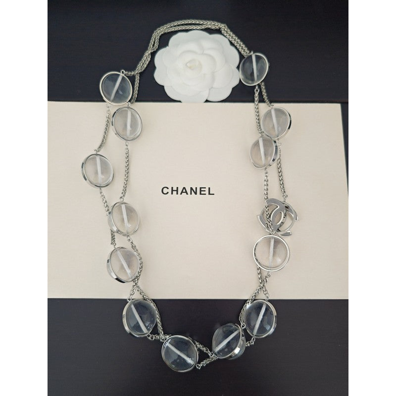 18K CC Crystal Bead Long Necklace