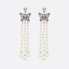 18K Dior Pearls Tassel Long Earrings