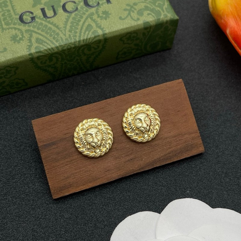 18K GG Lion Earrings