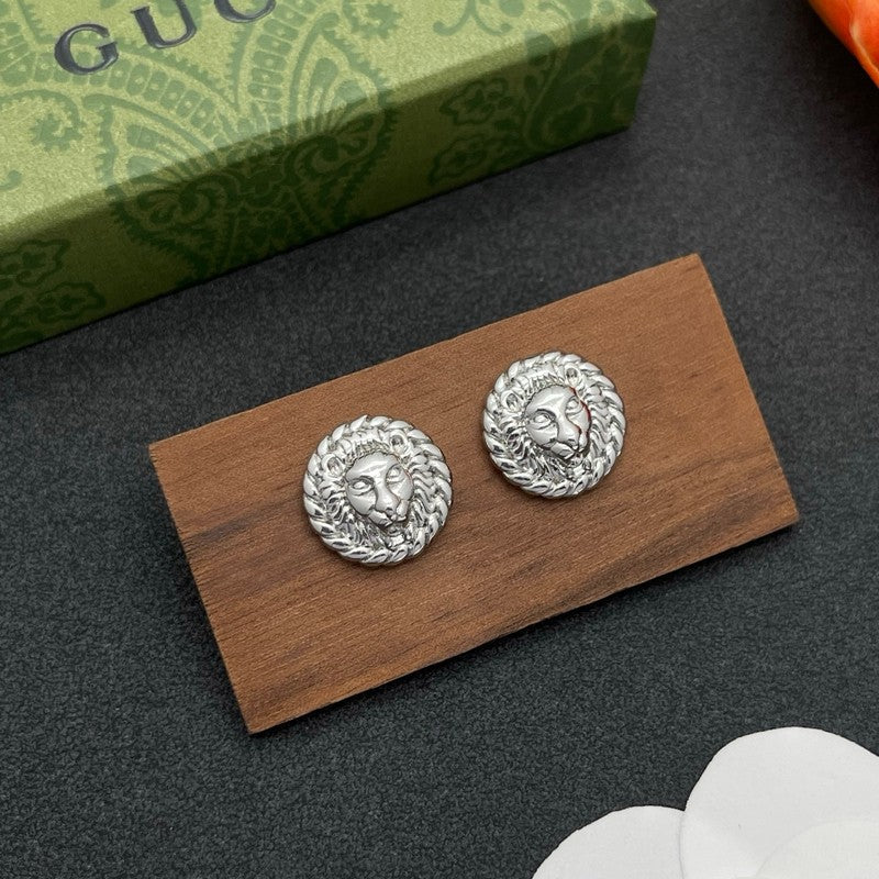 18K GG Lion Earrings