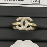 18K CC Big Diamond Open Cuff Bracelet