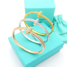 18K T1 Wide Diamond Bangle Bracelet