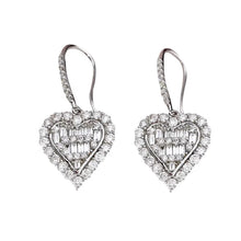 18K T Heart Diamonds Earrings