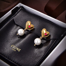 18K Triomphe Heart Pearls Earrings