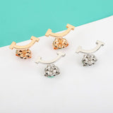 18K T Smile Diamond Earrings