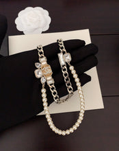 18K CC Pearls Crystals Necklace