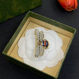 18K GG Red Bee Diamond Brooch