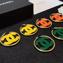 18K CC Color Logo Earrings