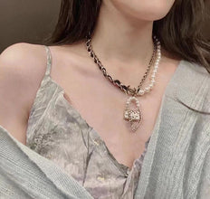 18K CC Pearl Bag Pendant Necklace