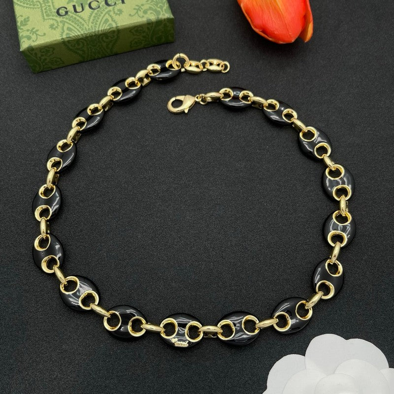 18K GG Interlocking G Brown Necklace