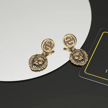 18K Double G Lion Pendant Earrings