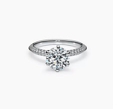 18K T Pavé Tiffany Setting Engagement Ring