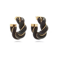 18K Bottega Veneta Black Earrings